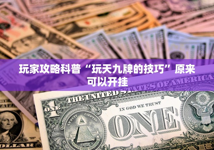 玩家攻略科普“玩天九牌的技巧”原来可以开挂