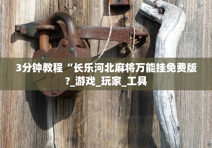 3分钟教程“长乐河北麻将万能挂免费版?_游戏_玩家_工具