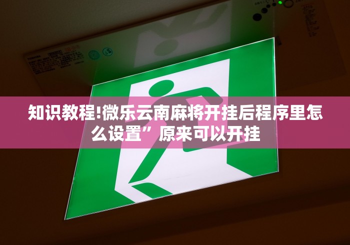 知识教程!微乐云南麻将开挂后程序里怎么设置”原来可以开挂