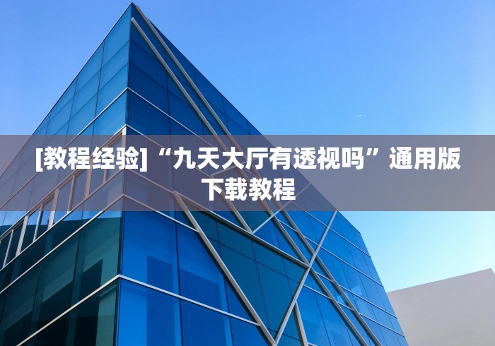 [教程经验]“九天大厅有透视吗”通用版下载教程