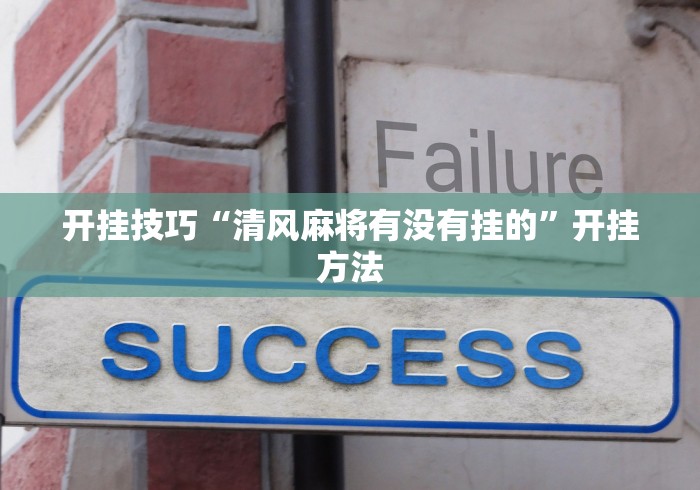 开挂技巧“清风麻将有没有挂的”开挂方法