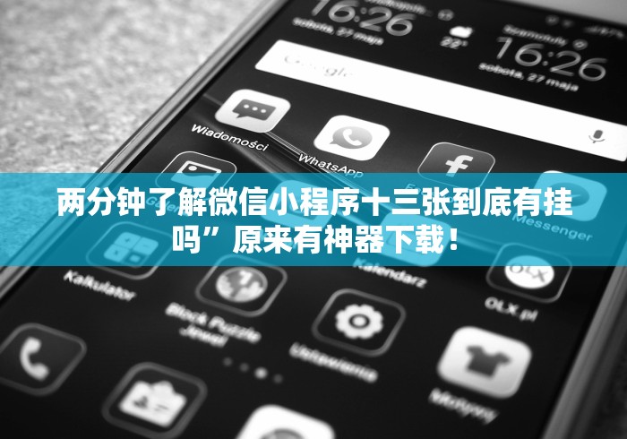 两分钟了解微信小程序十三张到底有挂吗”原来有神器下载！