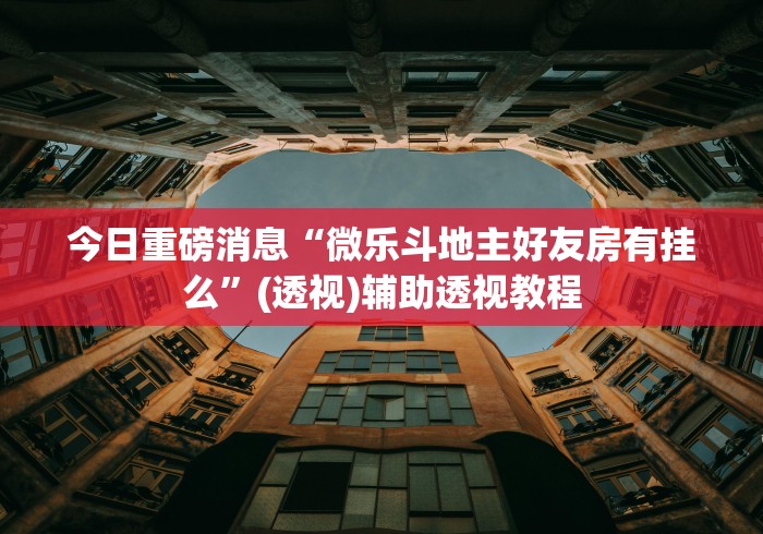 今日重磅消息“微乐斗地主好友房有挂么”(透视)辅助透视教程