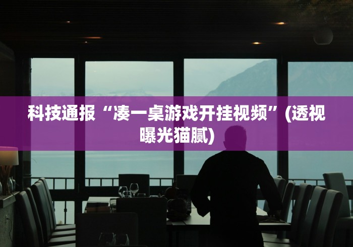 科技通报“凑一桌游戏开挂视频	”(透视曝光猫腻)