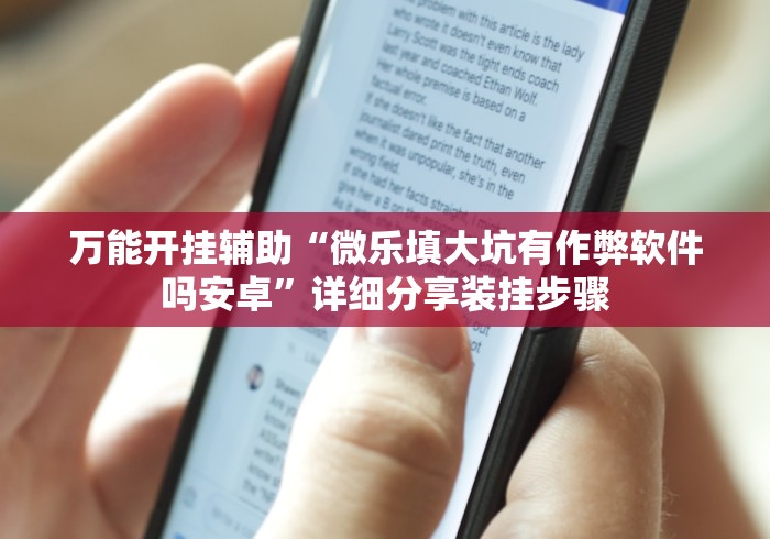 万能开挂辅助“微乐填大坑有作弊软件吗安卓”详细分享装挂步骤