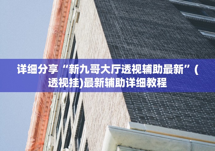 详细分享“新九哥大厅透视辅助最新”(透视挂)最新辅助详细教程