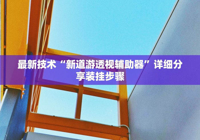 最新技术“新道游透视辅助器”详细分享装挂步骤