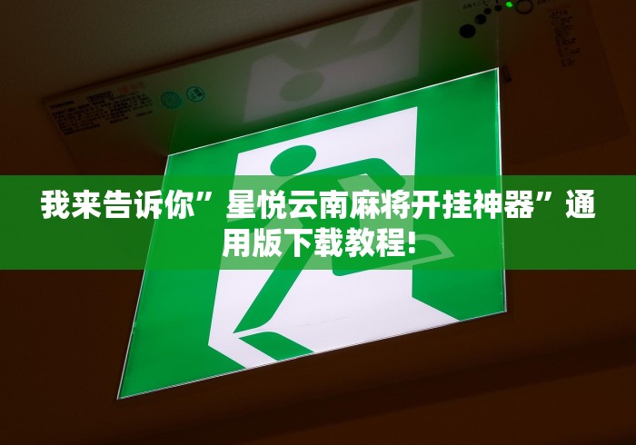 我来告诉你”星悦云南麻将开挂神器”通用版下载教程!