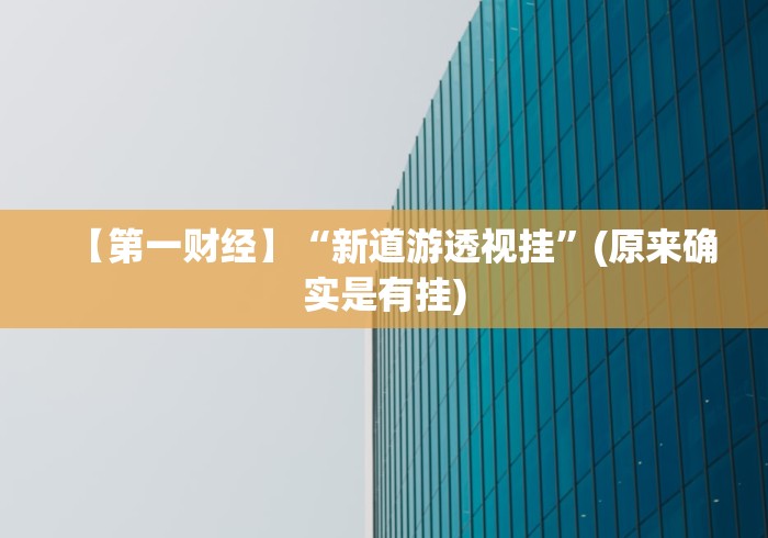 【第一财经】“新道游透视挂	”(原来确实是有挂)