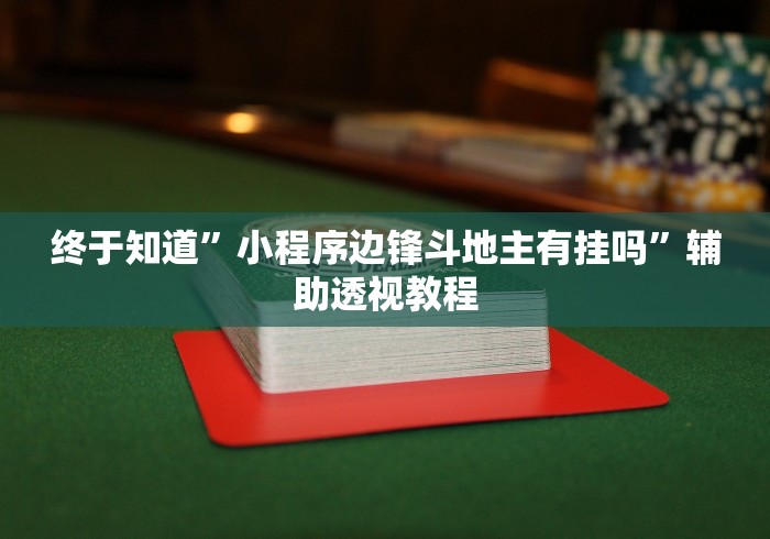 终于知道”小程序边锋斗地主有挂吗	”辅助透视教程