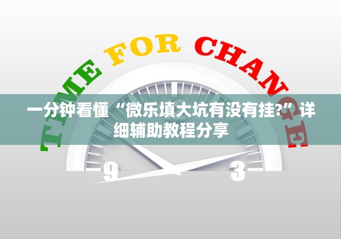 一分钟看懂“微乐填大坑有没有挂?”详细辅助教程分享