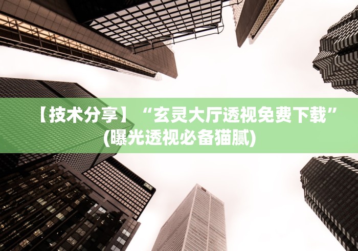 【技术分享】“玄灵大厅透视免费下载”(曝光透视必备猫腻)