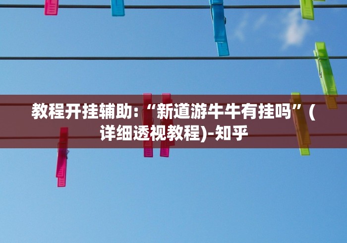 教程开挂辅助:“新道游牛牛有挂吗”(详细透视教程)-知乎